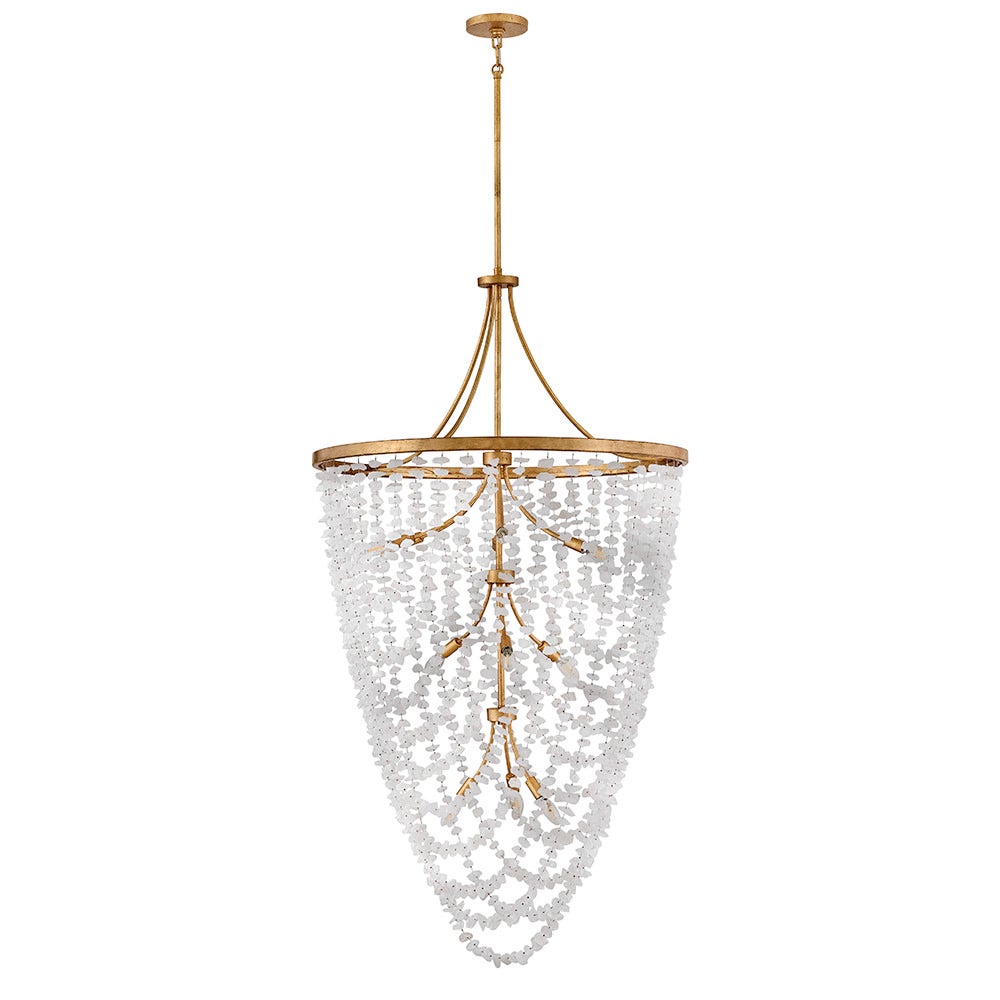 Fredrick Ramond FR41598DA Myra Cristal de roche à plusieurs niveaux Suspension en laiton vieilli