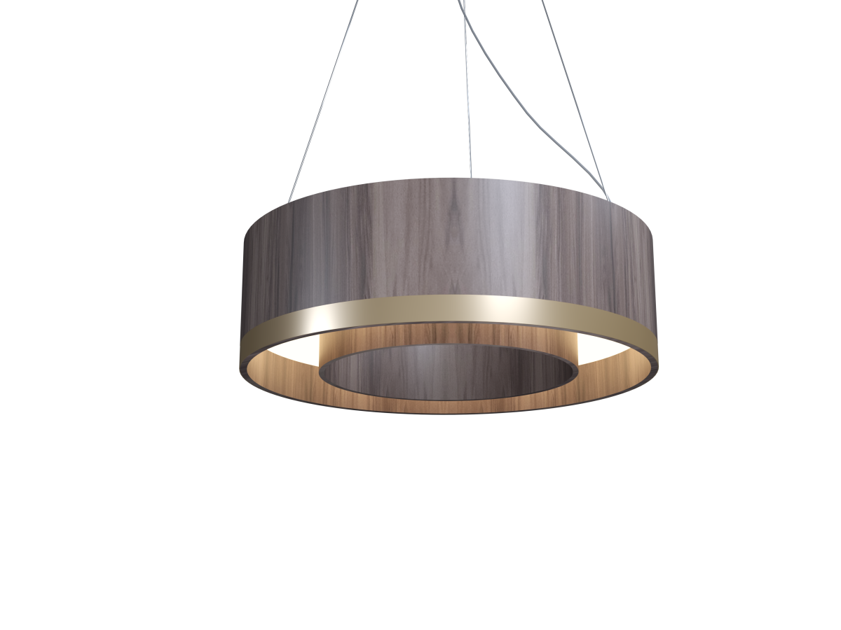 Accord Lighting 1558LED.18 Cylindrical Accord Pendant in American Walnut