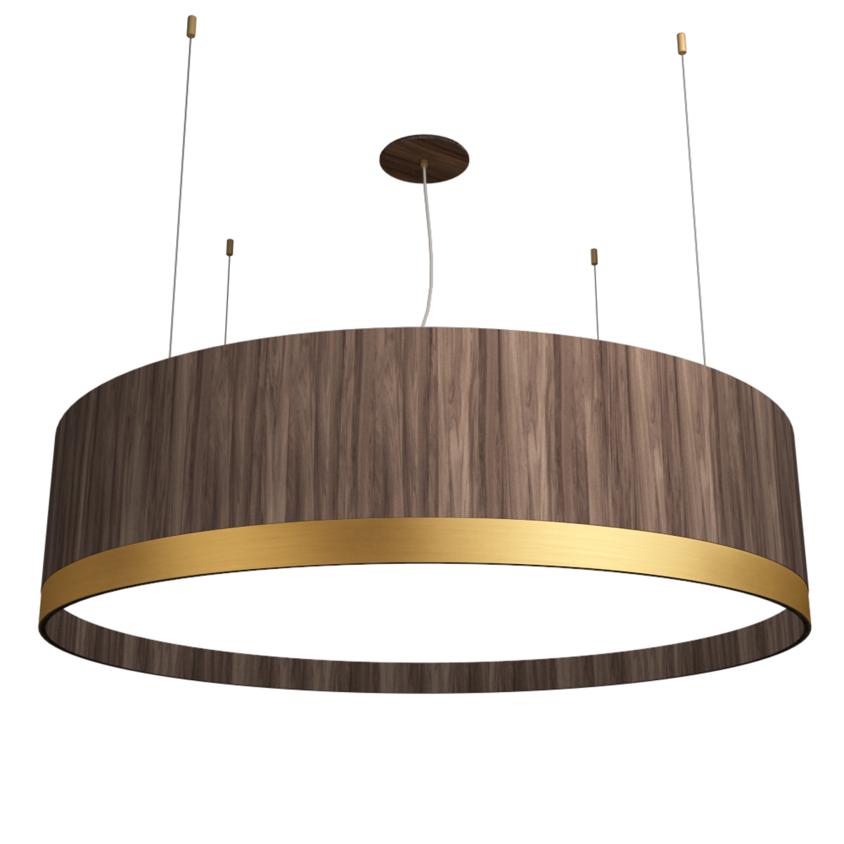 Accord Lighting 1550.18 Cylindrical Accord Pendant in American Walnut