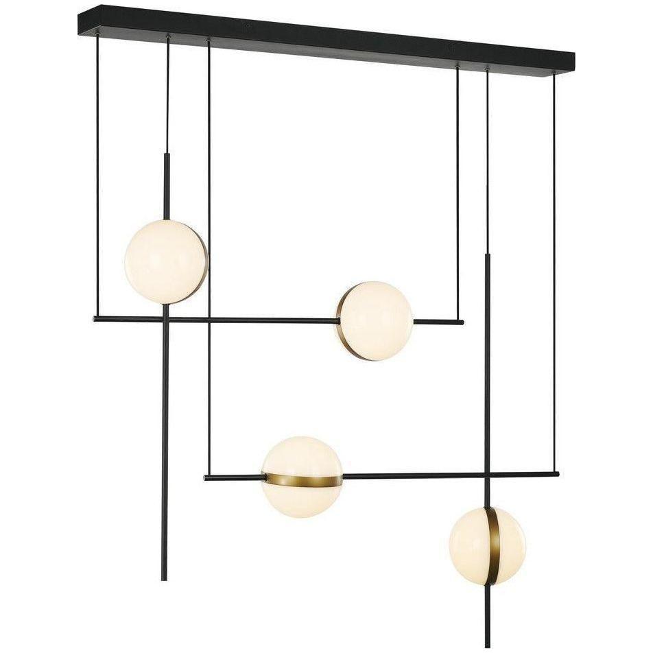 Alora Lighting - Tagliato Staggered LED Linear Pendant - LP302004MBSG | Montreal Lighting & Hardware