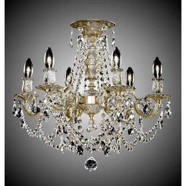 American Brass & Crystal - Biella Brass and Crystal Semi-Flush - FM9203-O-04G | Montreal Lighting & Hardware