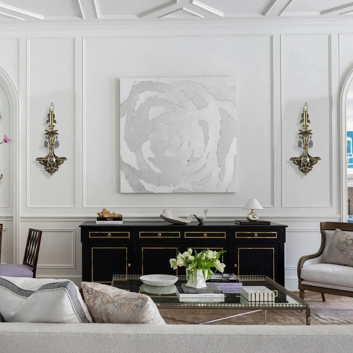 American Brass & Crystal - Blairsden Brass and Crystal Wall Sconce - WS9081-A-02G-ST | Montreal Lighting & Hardware