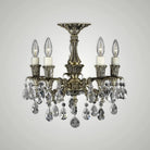 American Brass & Crystal - Finisterra Brass and Crystal Semi-Flush - FM2015-O-02G-PI | Montreal Lighting & Hardware