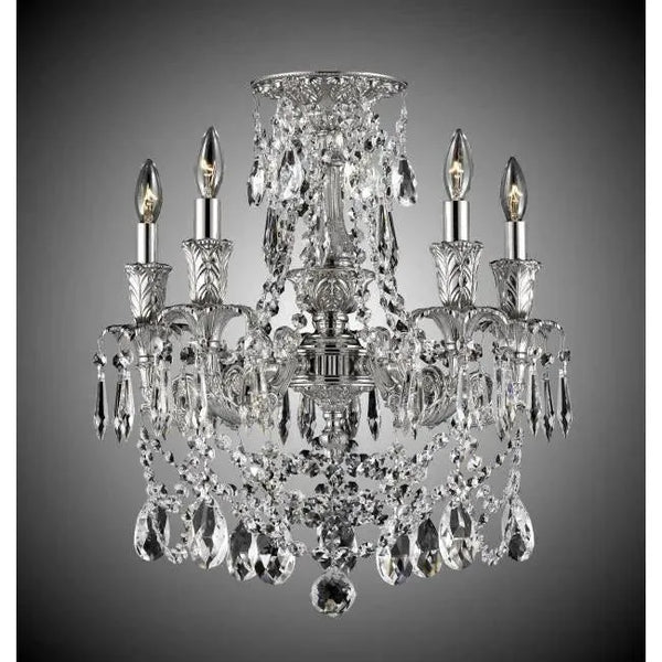 Finisterra Empire Brass and Crystal Semi-Flush