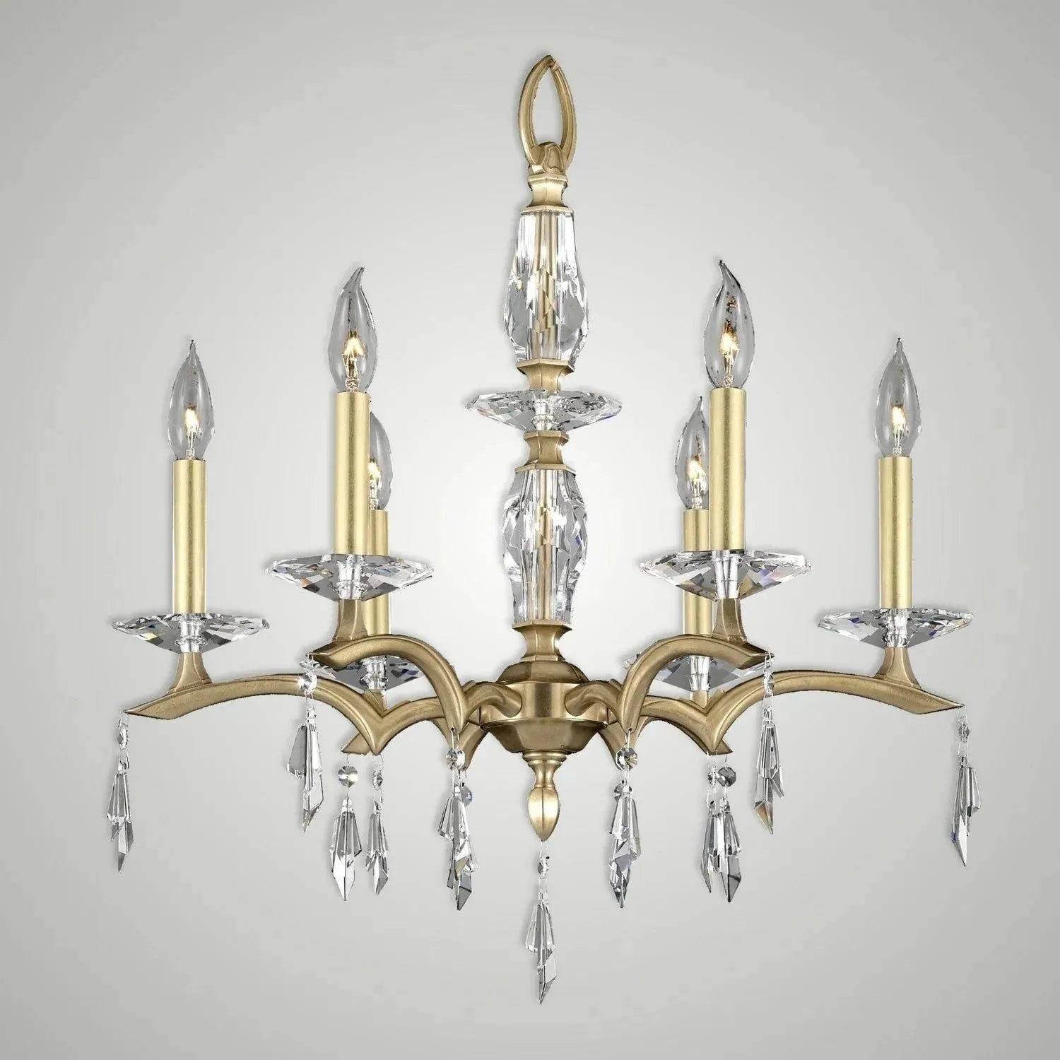 American Brass & Crystal - Kaya Brass and Crystal Chandelier - CH5502-G-37G-ST | Montreal Lighting & Hardware