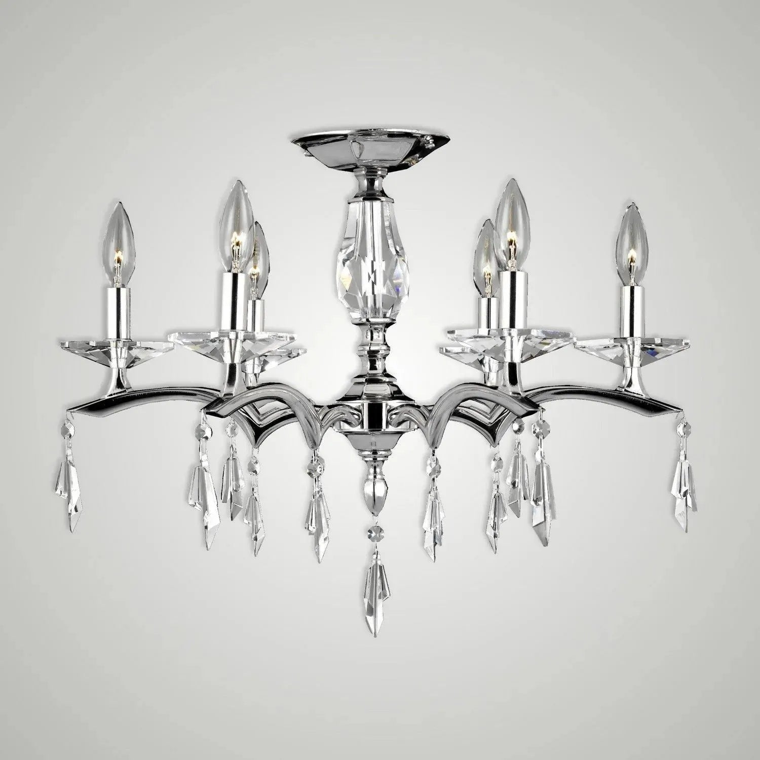 American Brass & Crystal - Kaya Brass and Crystal Semi-Flush - FM5523-G-38G-ST | Montreal Lighting & Hardware