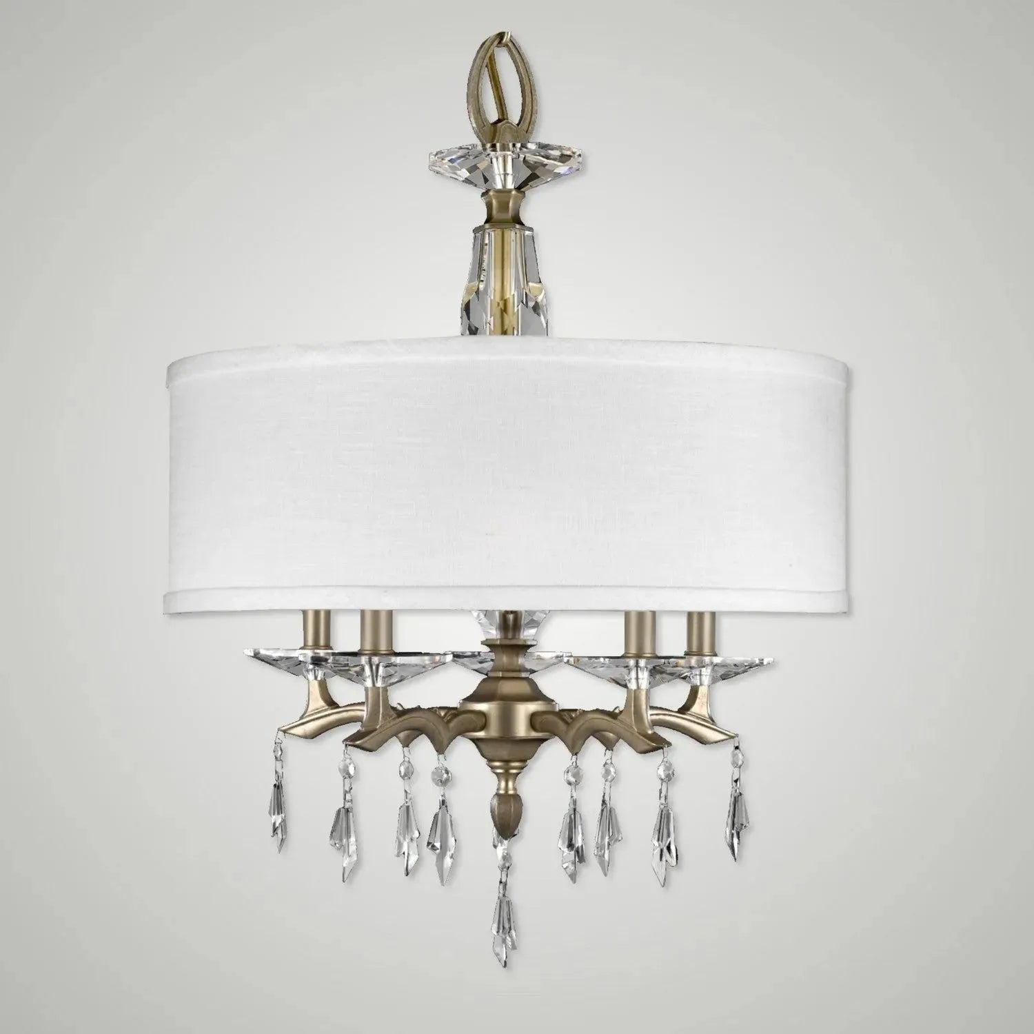 American Brass & Crystal - Kaya Shaded Brass and Crystal Chandelier - CH5602-G-36G-ST-HL | Montreal Lighting & Hardware