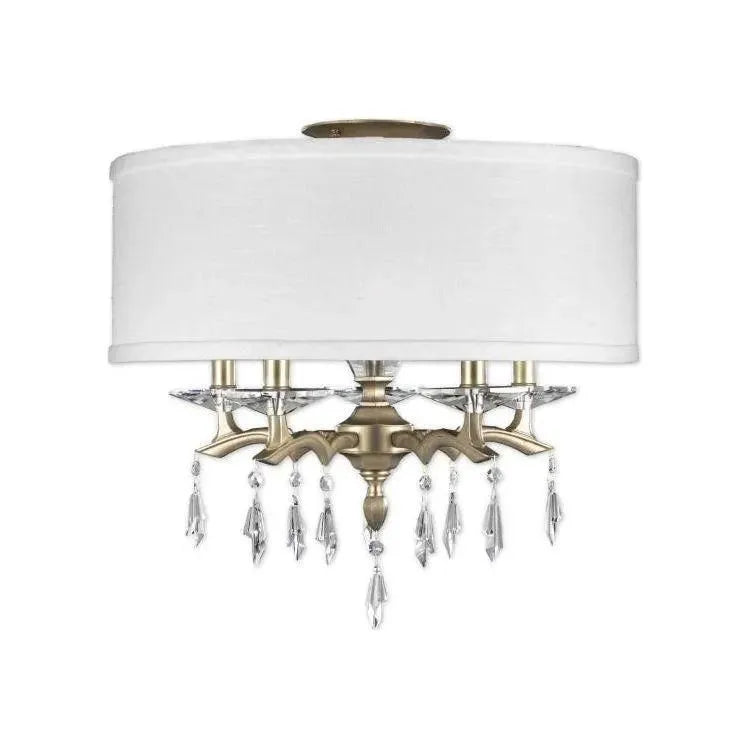 American Brass & Crystal - Kaya Shaded Brass and Crystal Semi-Flush - FM5622-G-36G-ST-HL | Montreal Lighting & Hardware