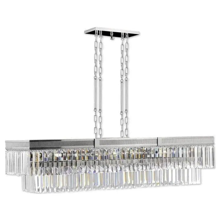 American Brass & Crystal - Kensington Brass and Crystal Linear Chandelier - IL8306-P-38G | Montreal Lighting & Hardware