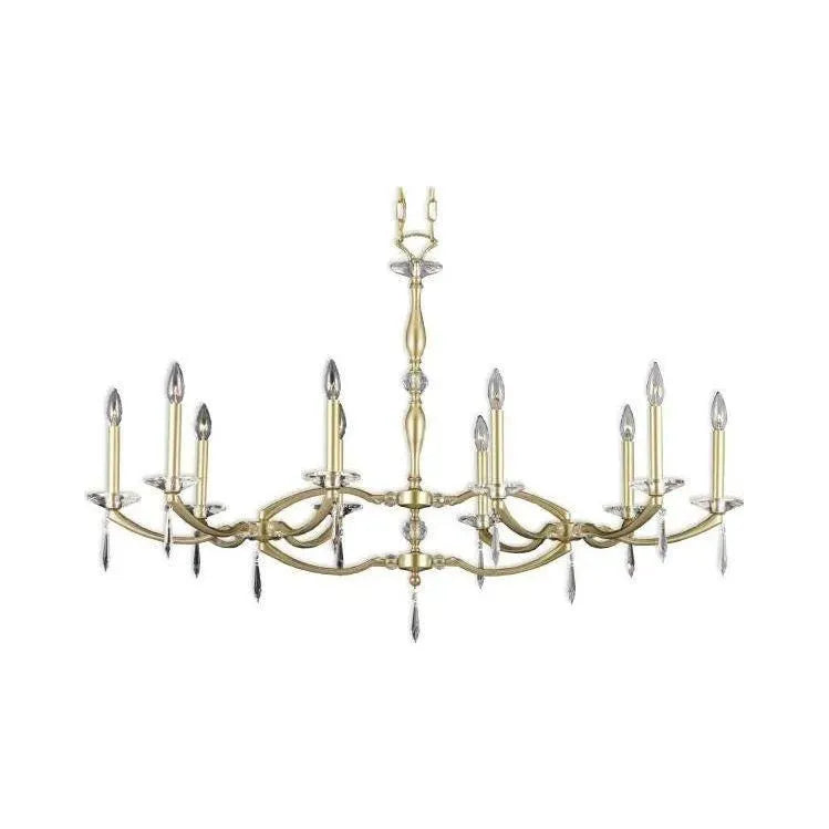 American Brass & Crystal - Kensington Brass and Crystal Linear IL5347 Chandelier - IL5347-U-36G-ST | Montreal Lighting & Hardware
