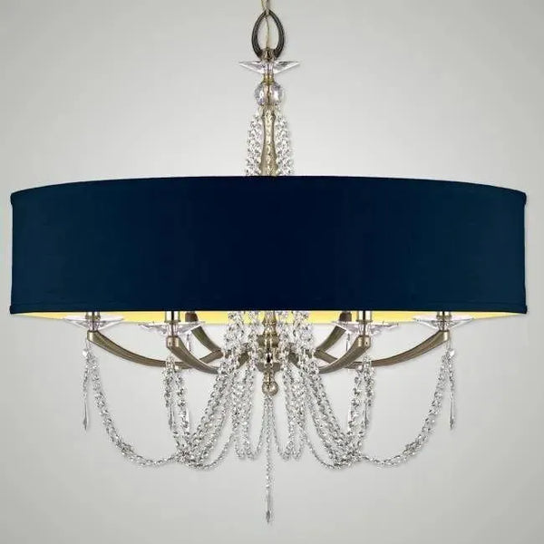 Kensington Empire Shaded Brass and Crystal Chandelier
