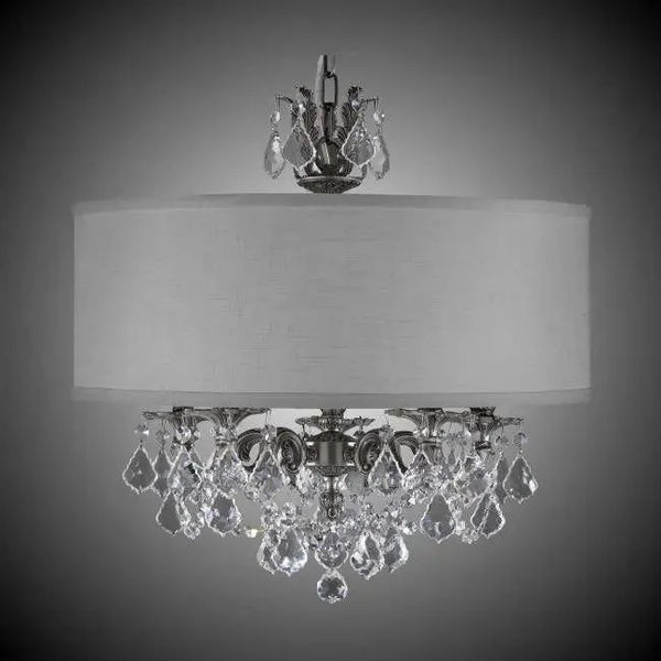 Llydia Shaded Brass and Crystal Chandelier