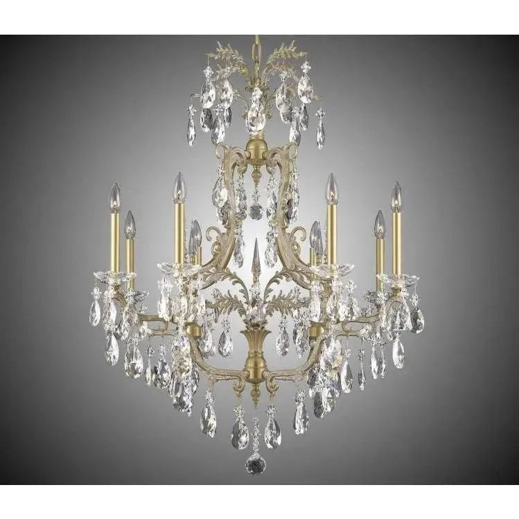 American Brass & Crystal - Parisian Brass and Crystal Chandelier - CH7613-O-04G-ST | Montreal Lighting & Hardware