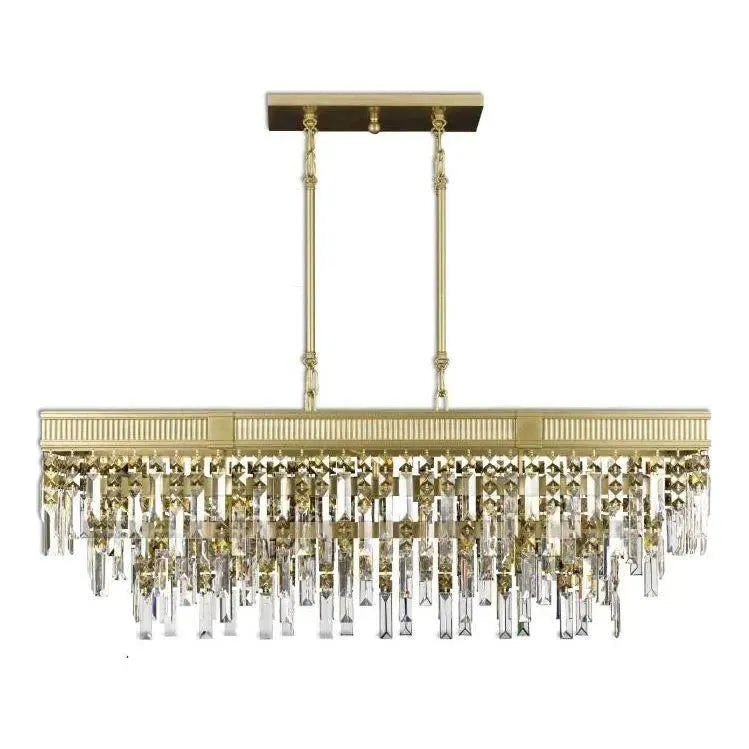 American Brass & Crystal - Valencia Modern Crystal Linear Chandelier - IL8375-PTK-36G | Montreal Lighting & Hardware