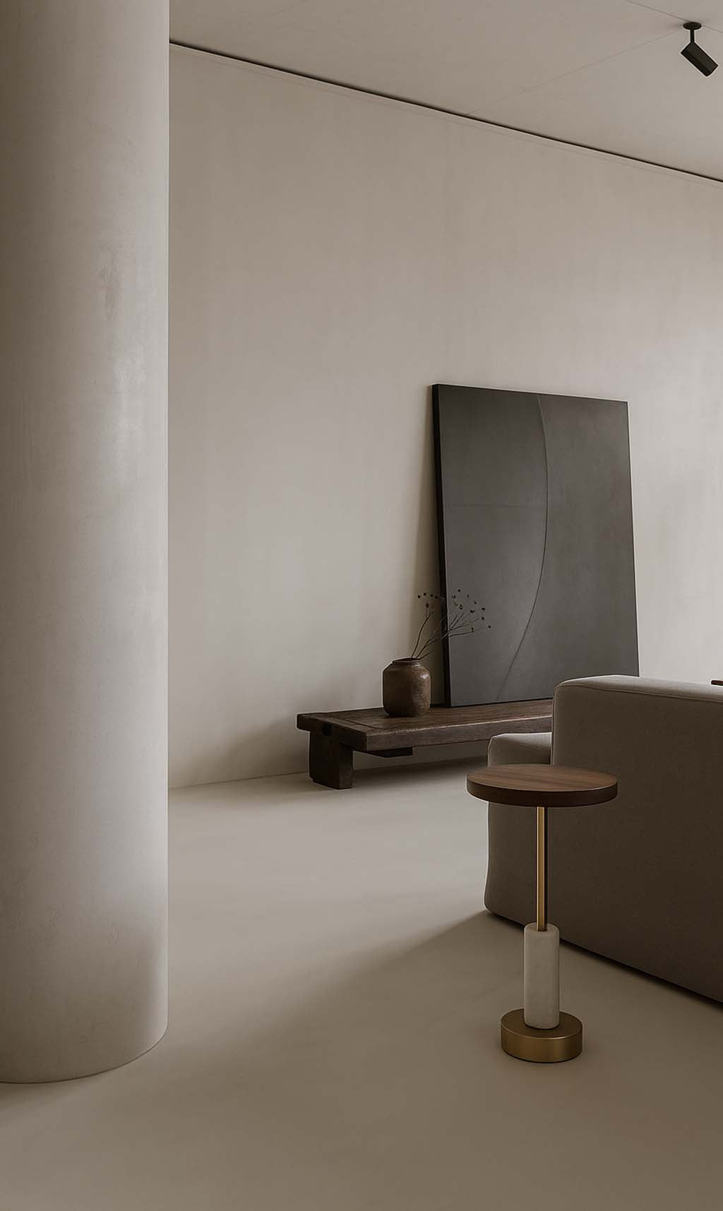 Dounia Home - DH-ARIWHIMAR-BRS - Ari White Marble Drink Table - Polished Brass