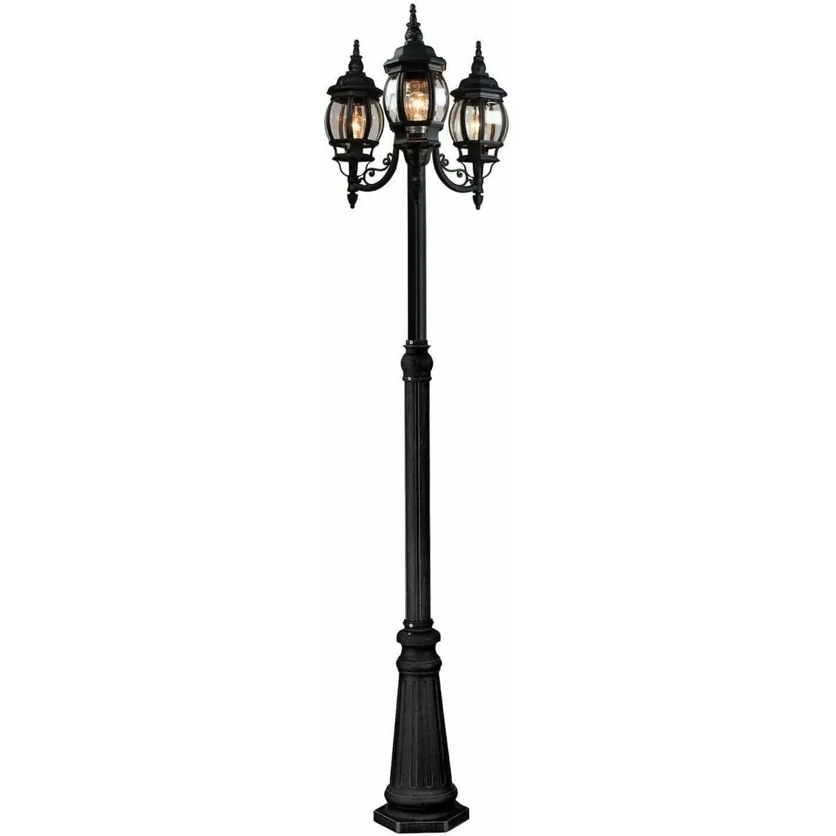 Artcraft Lighting - Classico Three Light Outdoor Post Mount - AC8099BK | Montreal Lighting & Hardware