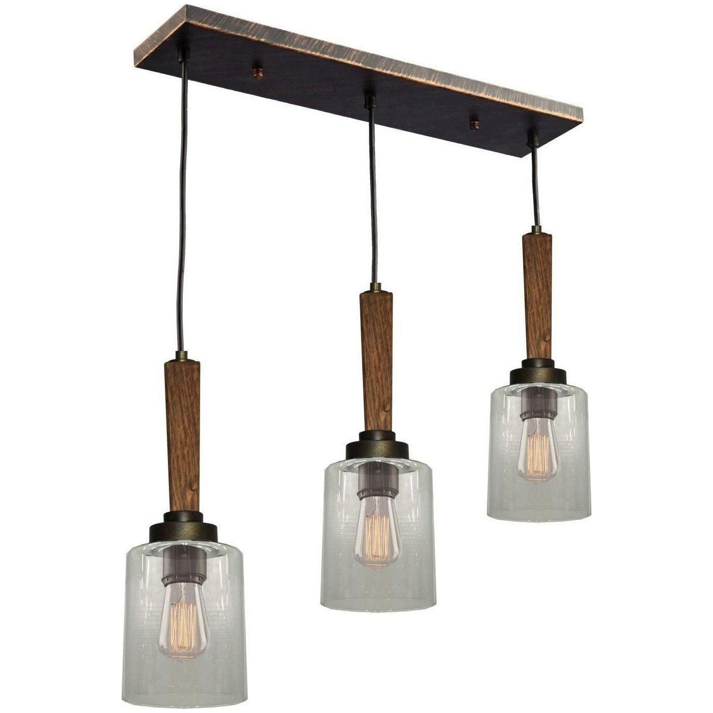 Artcraft Lighting - Legno Rustico Three Light Island Pendant - AC10143BB | Montreal Lighting & Hardware
