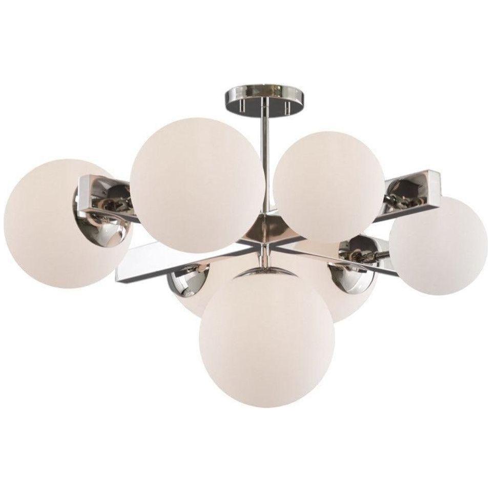 Artcraft Lighting - Moonglow Seven Light Semi Flush Mount - SC13222PN | Montreal Lighting & Hardware