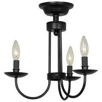 Artcraft Lighting - Wrought Iron Three Light Flush Mount - AC1783EB | Montreal Lighting & Hardware