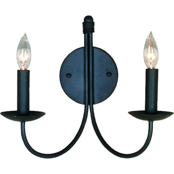 Wrought Iron Two Light Wall Mount
