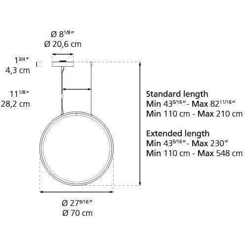 Artemide - Discovery Vertical Suspension - 1992038A | Montreal Lighting & Hardware