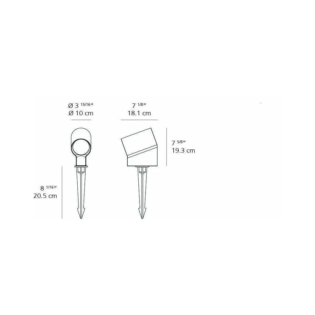 Artemide - Oblique Bollard with Ground Spike - OBL0011 | Montreal Lighting & Hardware
