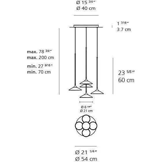 Artemide - Orsa Multi Light Pendant - 0353038A | Montreal Lighting & Hardware