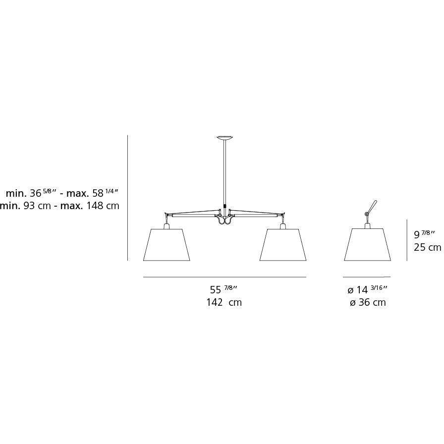 Artemide - Tolomeo Double Shade Suspension - TOL1048 | Montreal Lighting & Hardware