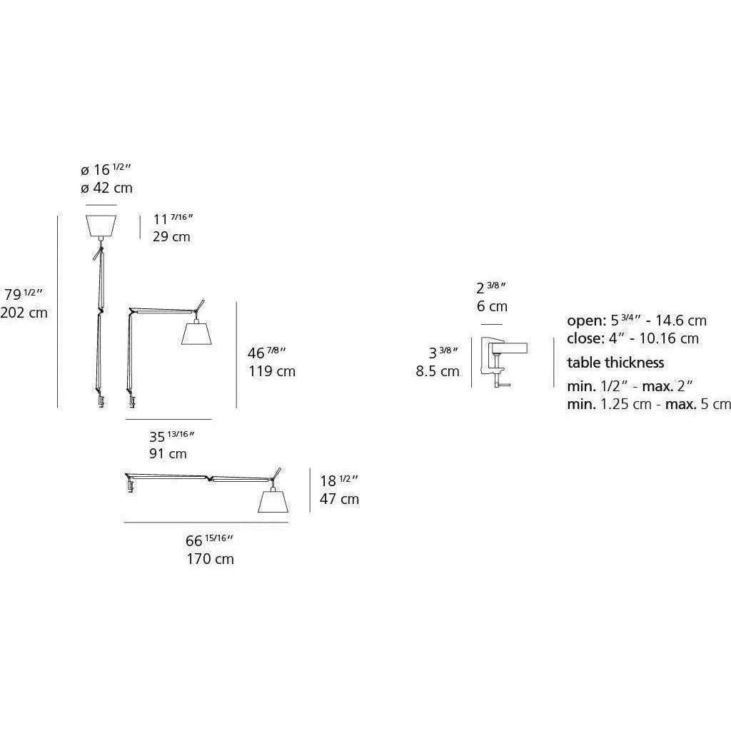 Artemide - Tolomeo Mega Table Clamp Light - TLM0000 | Montreal Lighting & Hardware