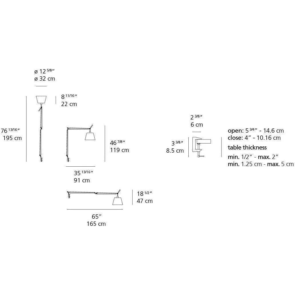 Artemide - Tolomeo Mega Table Clamp Light - TLM2006 | Montreal Lighting & Hardware