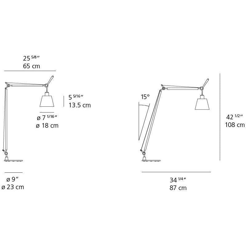 Artemide - Tolomeo Reading Shade Floor Lamp - TLS0100 | Montreal Lighting & Hardware