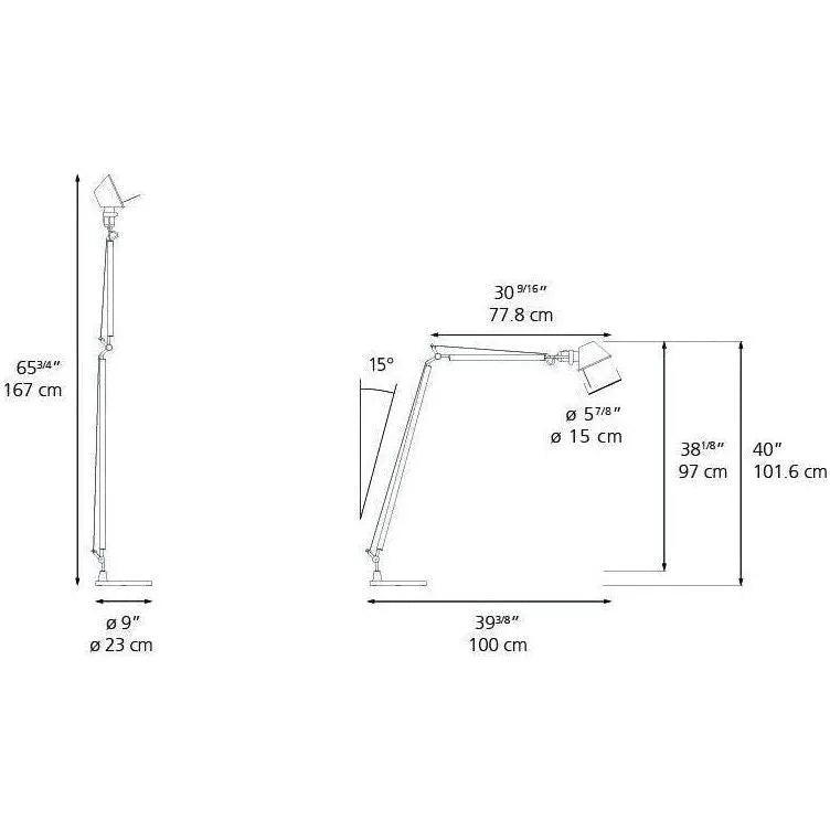 Artemide - Tolomeo Reading Shade Floor Lamp - TLS0100 | Montreal Lighting & Hardware