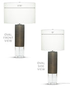 Atlantic Table Lamp - Oval Off-White Linen shade