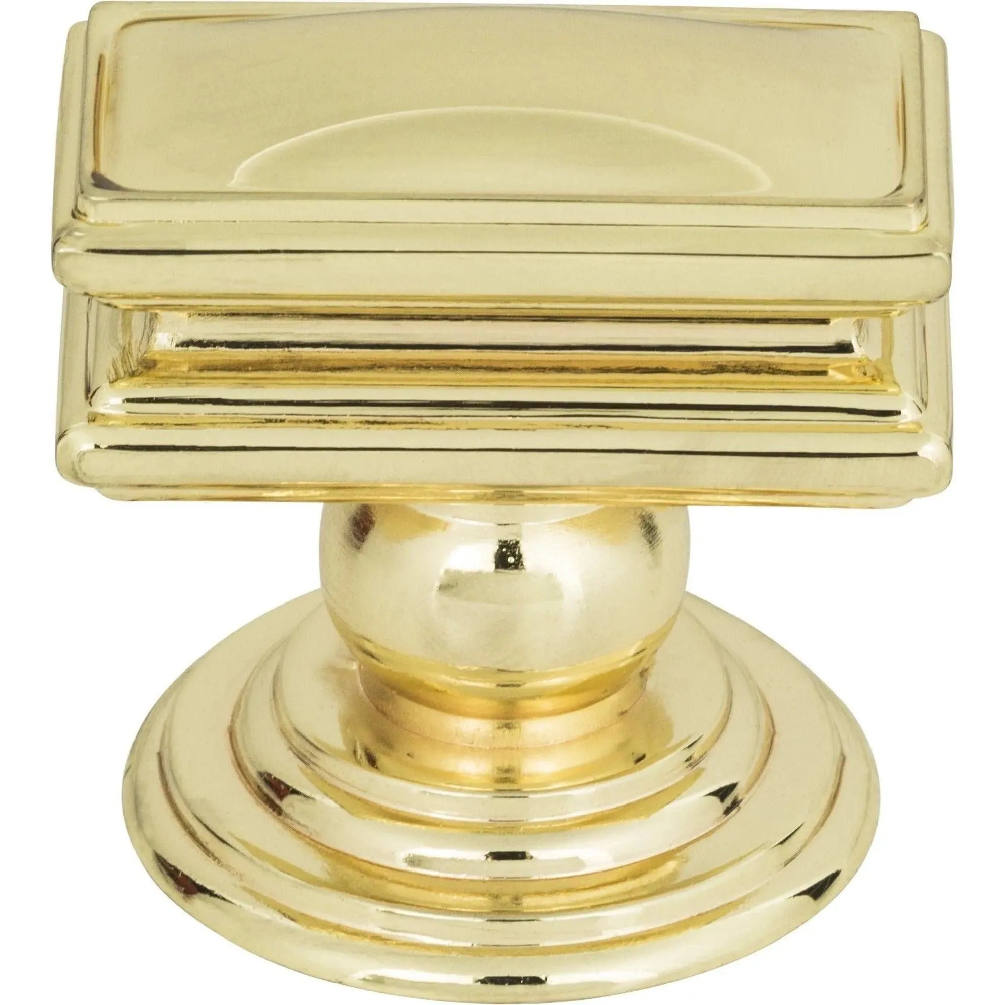 Atlas Homewares - Campaign Rectangle Knob - 377-PB | Montreal Lighting & Hardware