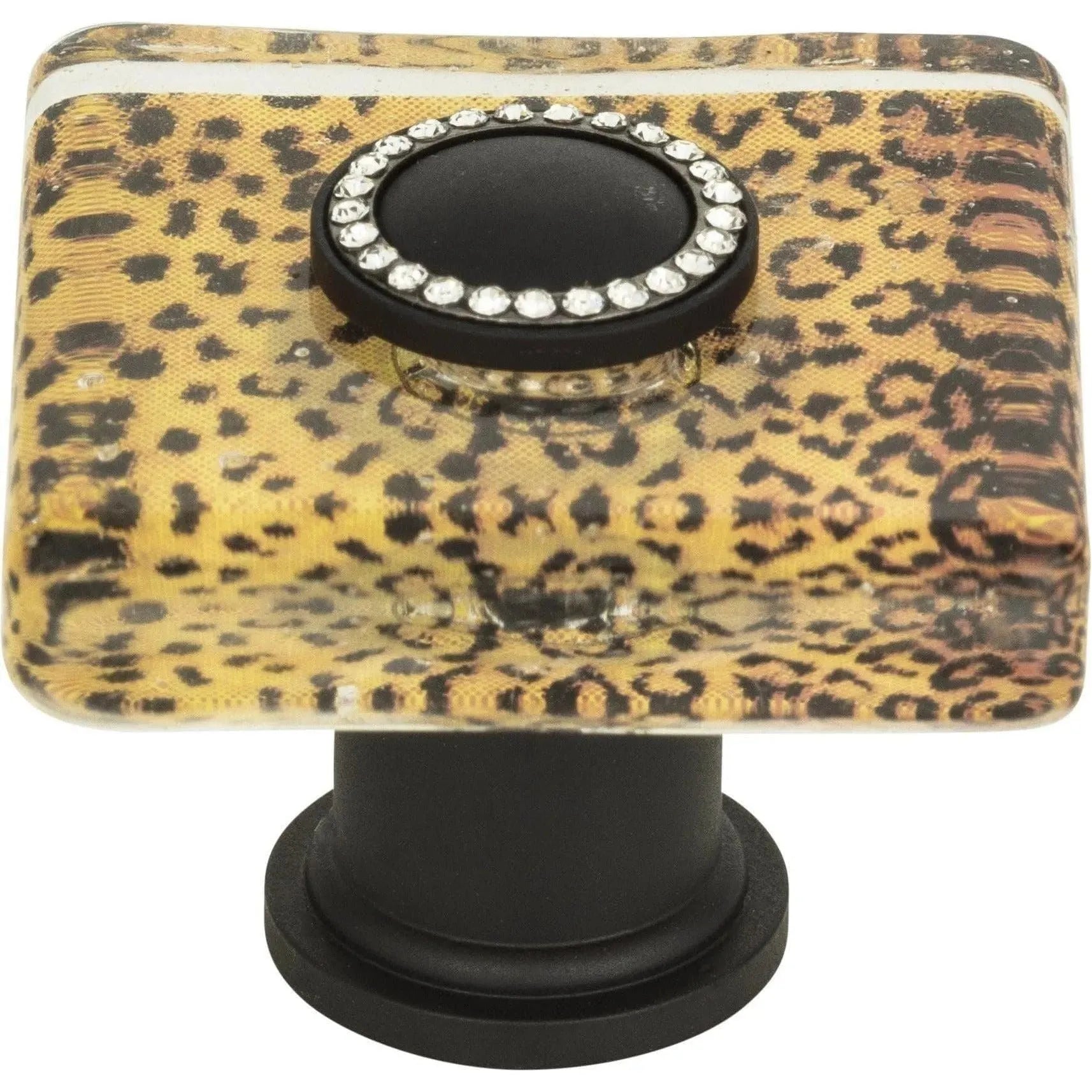Atlas Homewares - Cheetah Glass Square Knob - 3232-BL | Montreal Lighting & Hardware