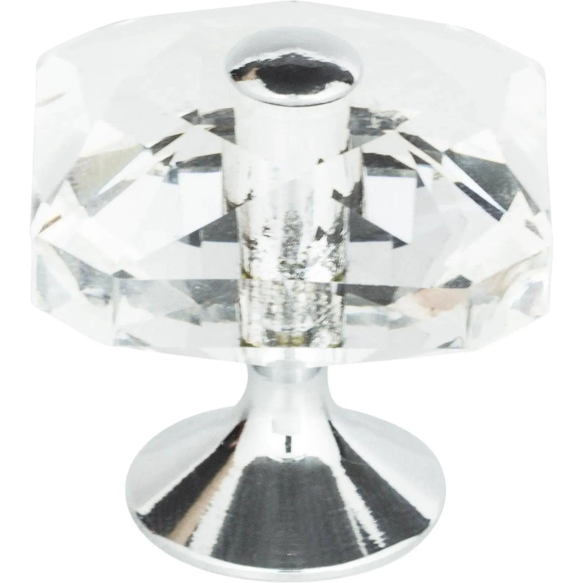 Atlas Homewares - Crystal Large Square Knob - 3209-CH | Montreal Lighting & Hardware