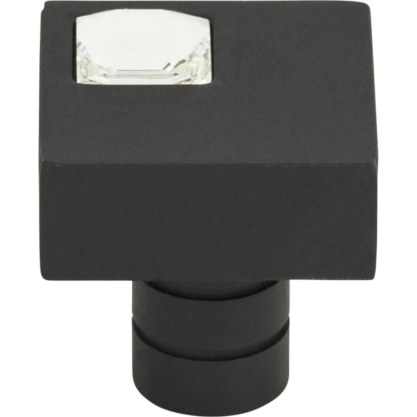 Atlas Homewares - Crystal Off Center Square Knob - 3194-BL | Montreal Lighting & Hardware