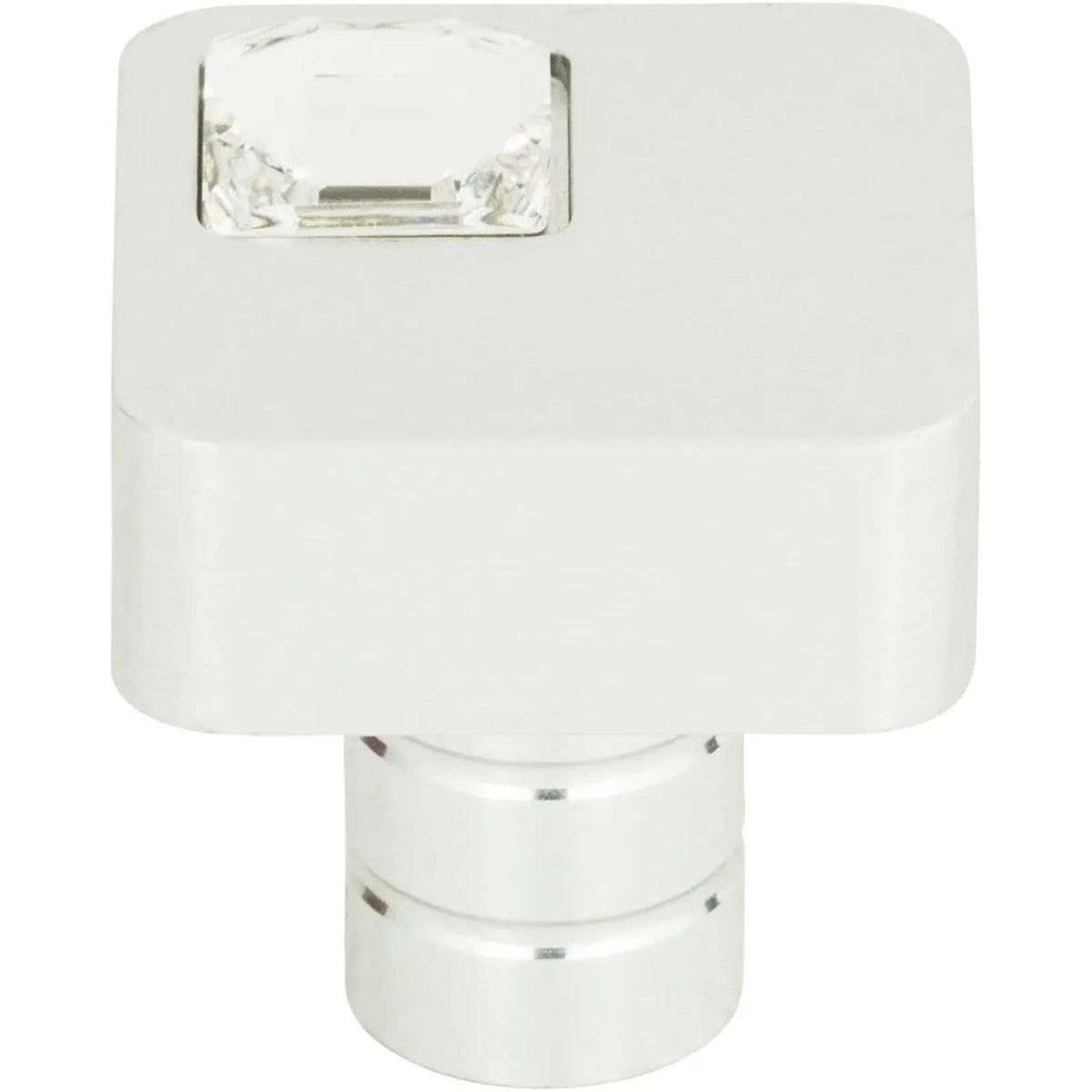 Atlas Homewares - Crystal Off Center Square Knob - 3194-MC | Montreal Lighting & Hardware
