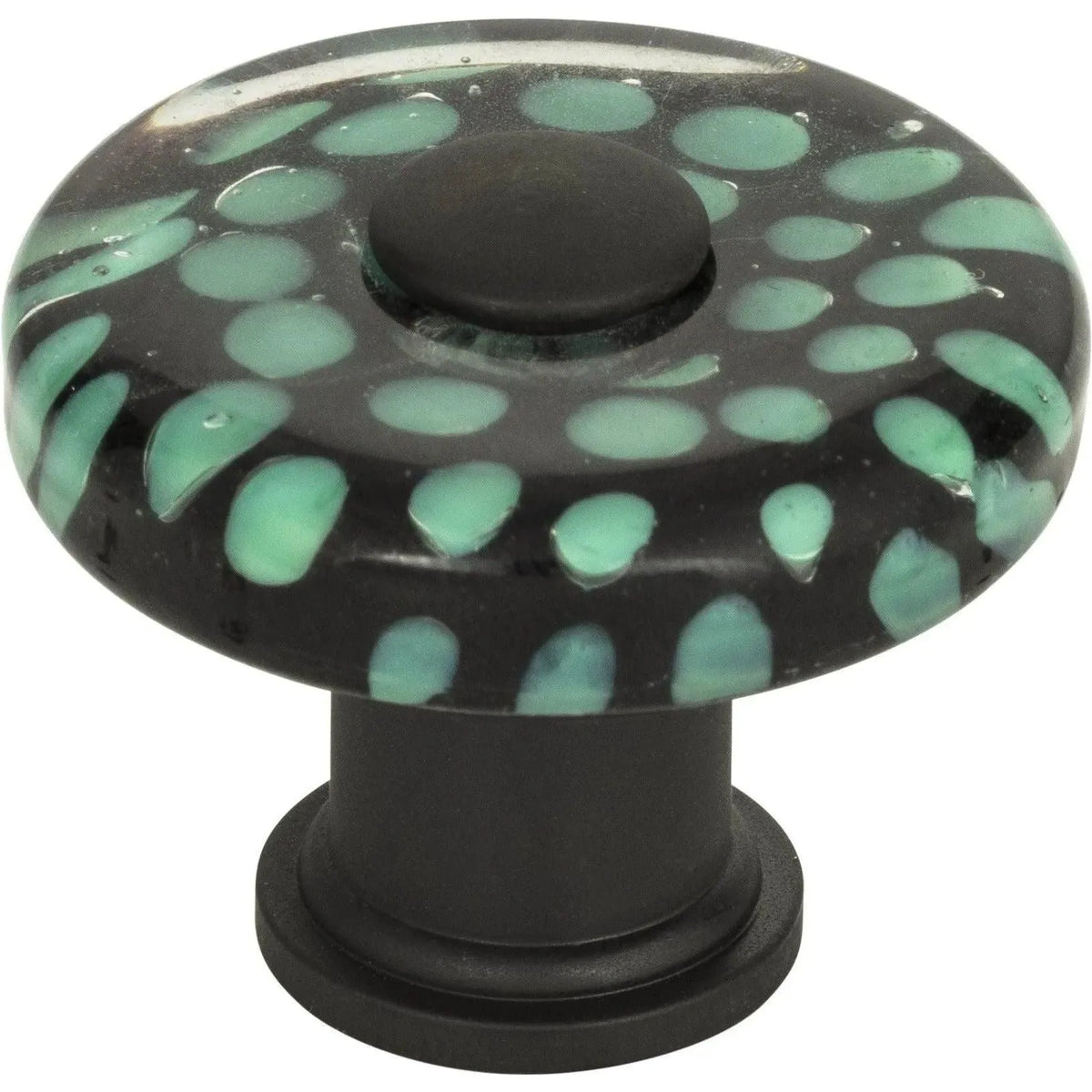 Atlas Homewares - Emerald Polka Dot Glass Knob - 3227-BL | Montreal Lighting & Hardware