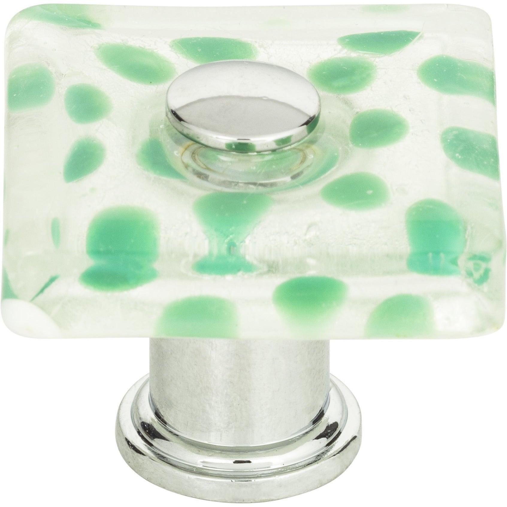 Atlas Homewares - Emerald Polka Dot Glass Knob - 3228-CH | Montreal Lighting & Hardware