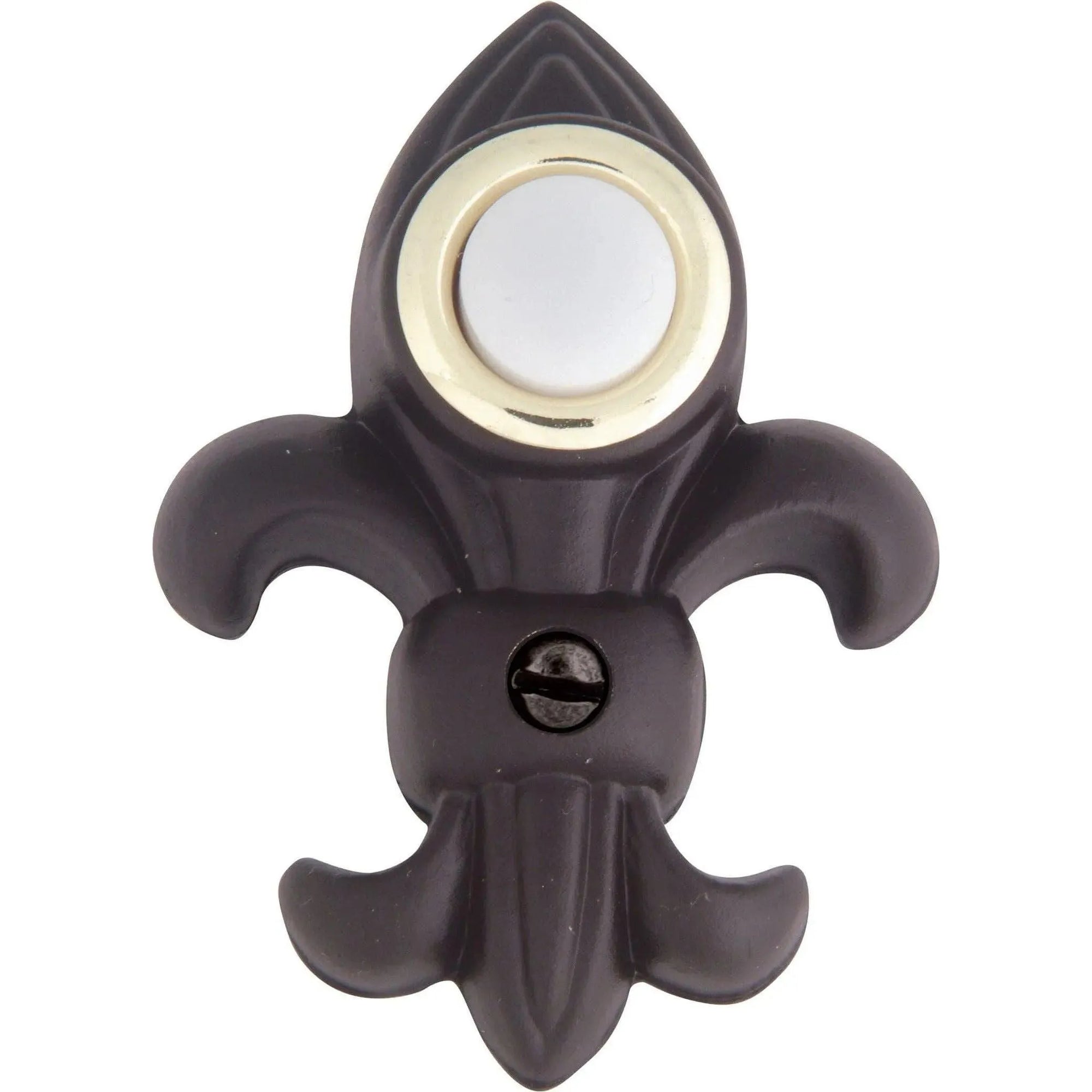 Atlas Homewares - Fleur de lys Door Bell - DB636-BRN | Montreal Lighting & Hardware