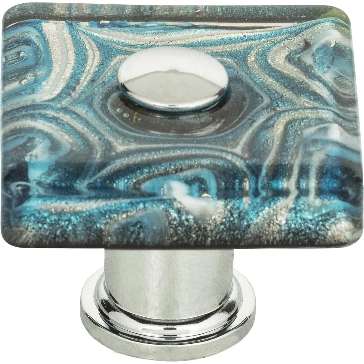 Atlas Homewares - Galaxy Glass Square Knob - 3203-CH | Montreal Lighting & Hardware