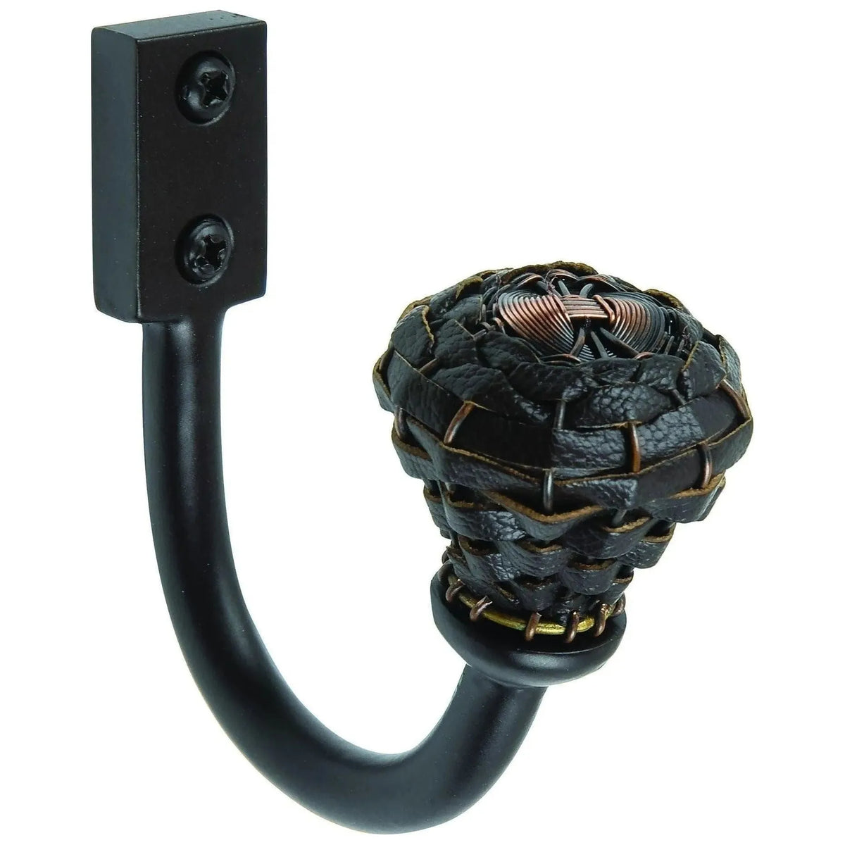 Atlas Homewares - Hamptons Expresso Leather Hook - 3182-O | Montreal Lighting & Hardware