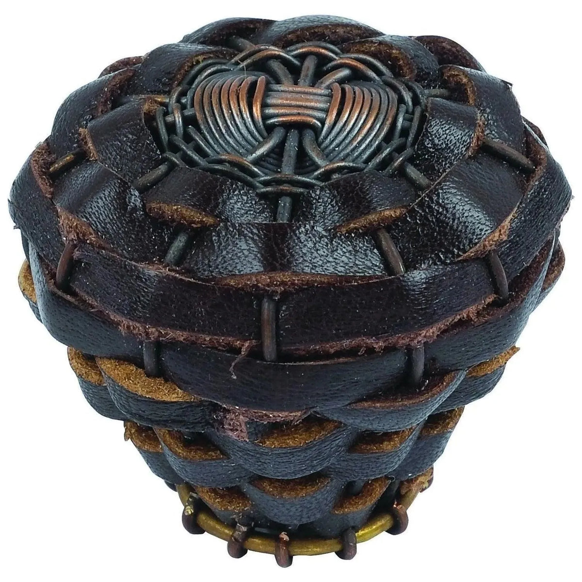 Atlas Homewares - Hamptons Expresso Leather Knob - 3172-O | Montreal Lighting & Hardware