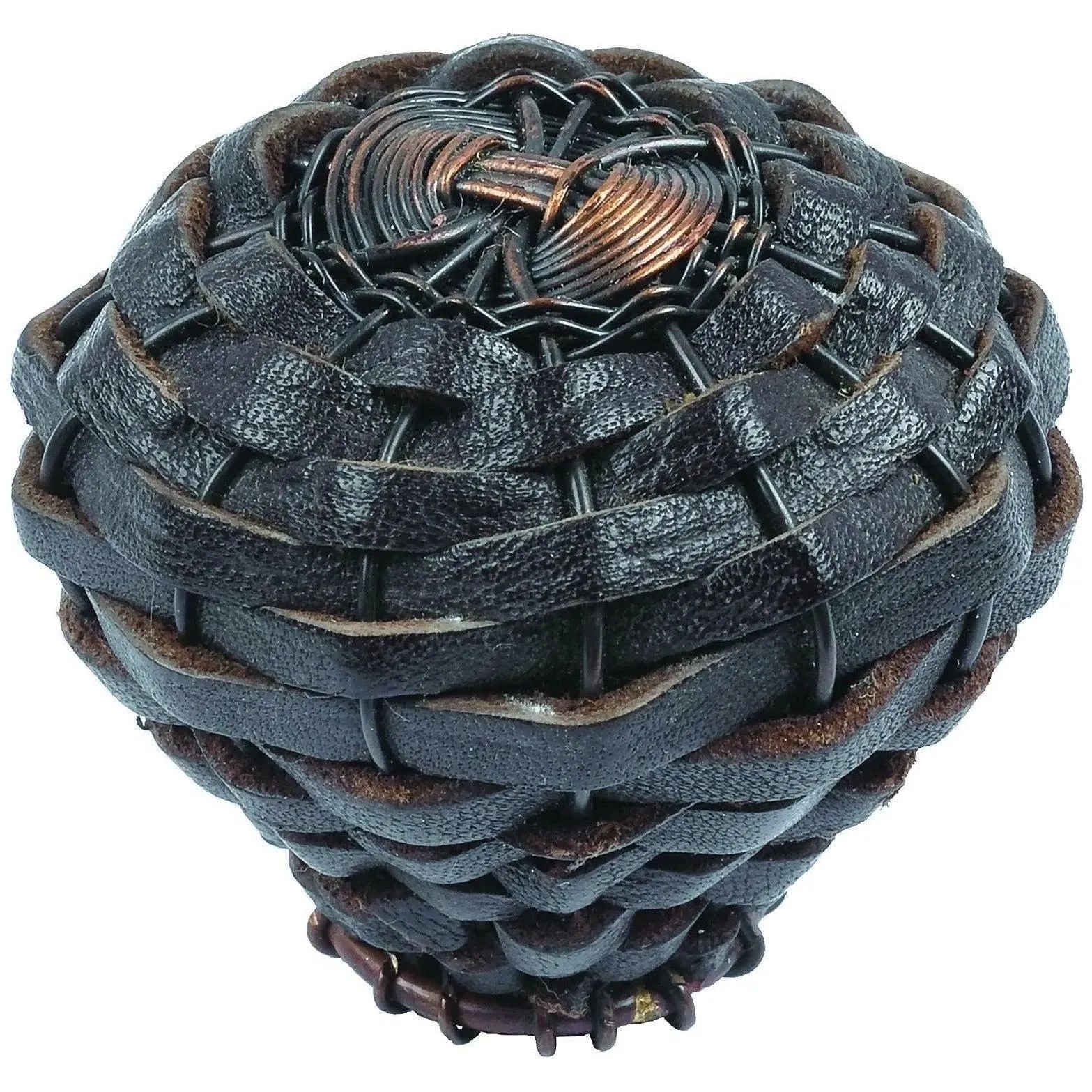 Atlas Homewares - Hamptons Expresso Leather Knob - 3172-O | Montreal Lighting & Hardware