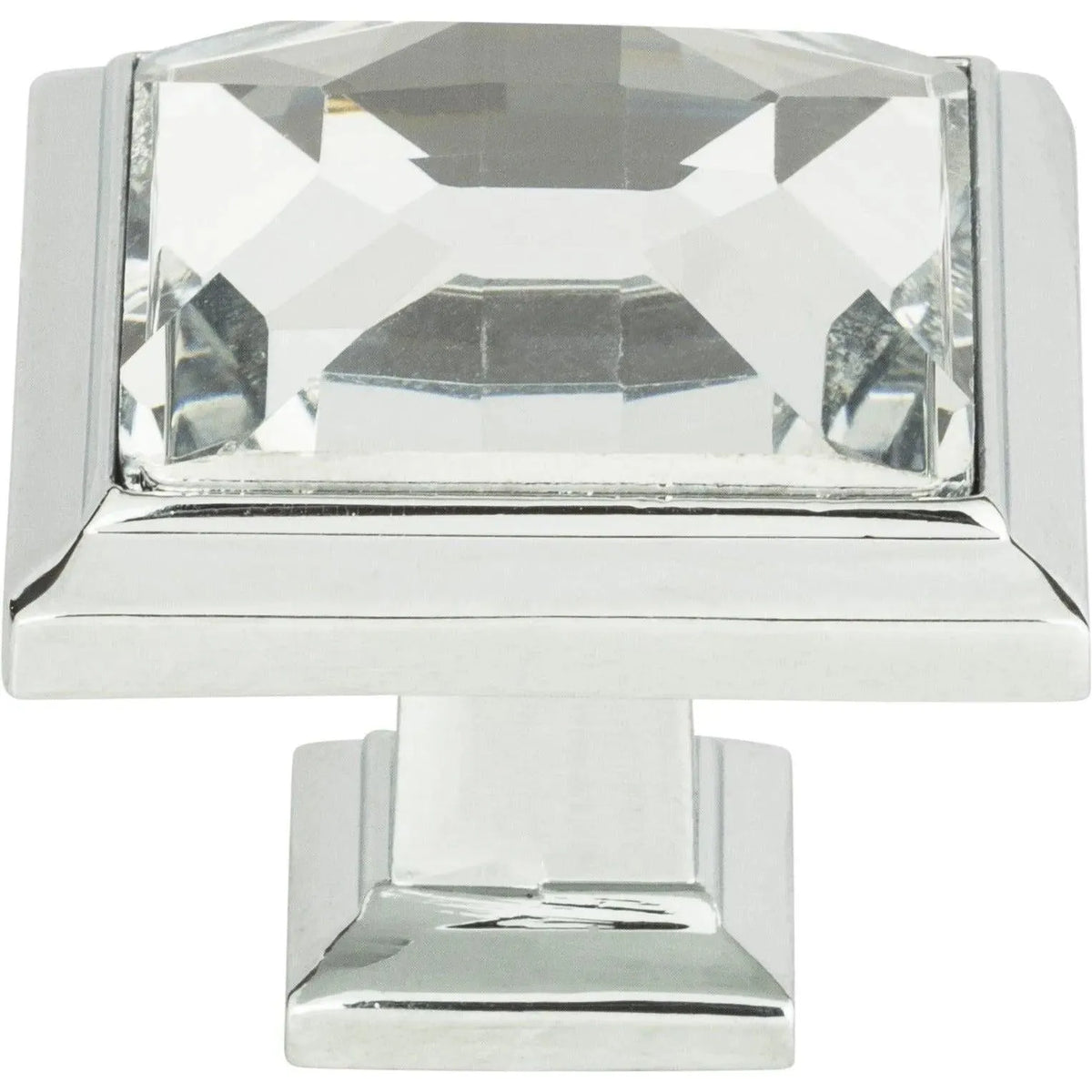 Atlas Homewares - Legacy Crystal Square Knob - 340-CH | Montreal Lighting & Hardware