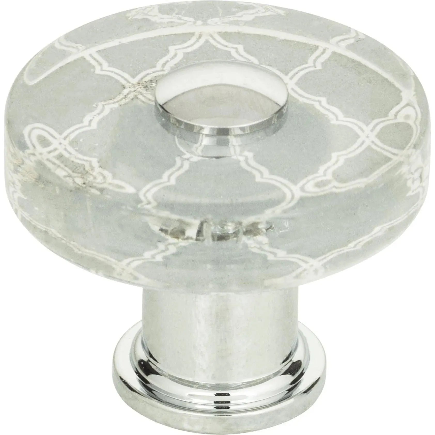 Atlas Homewares - Quatrefoil Glass Round Knob - 3233-CH | Montreal Lighting & Hardware