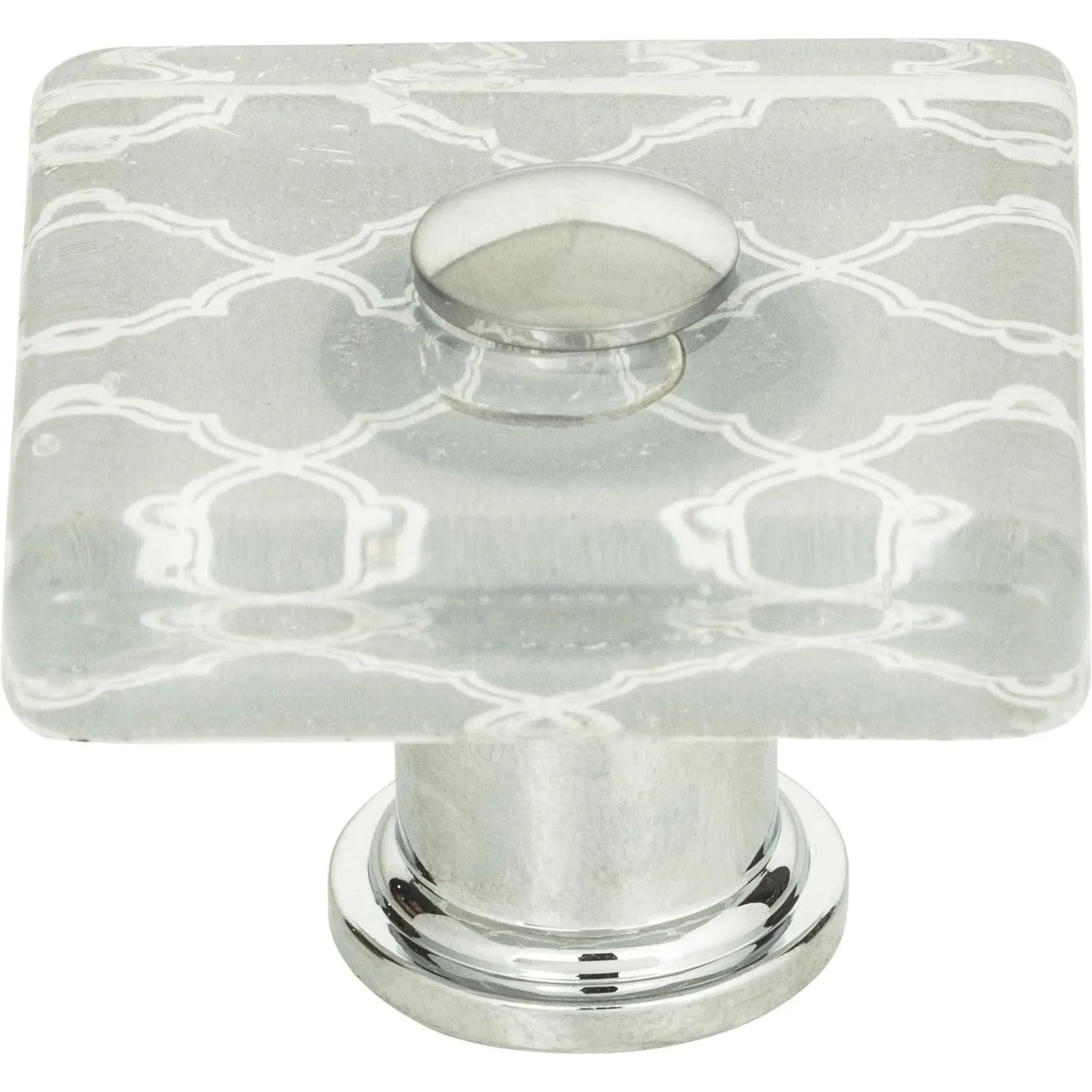 Atlas Homewares - Quatrefoil Glass Square Knob - 3234-CH | Montreal Lighting & Hardware