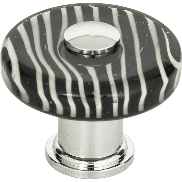Bouton rond en verre Zebra
