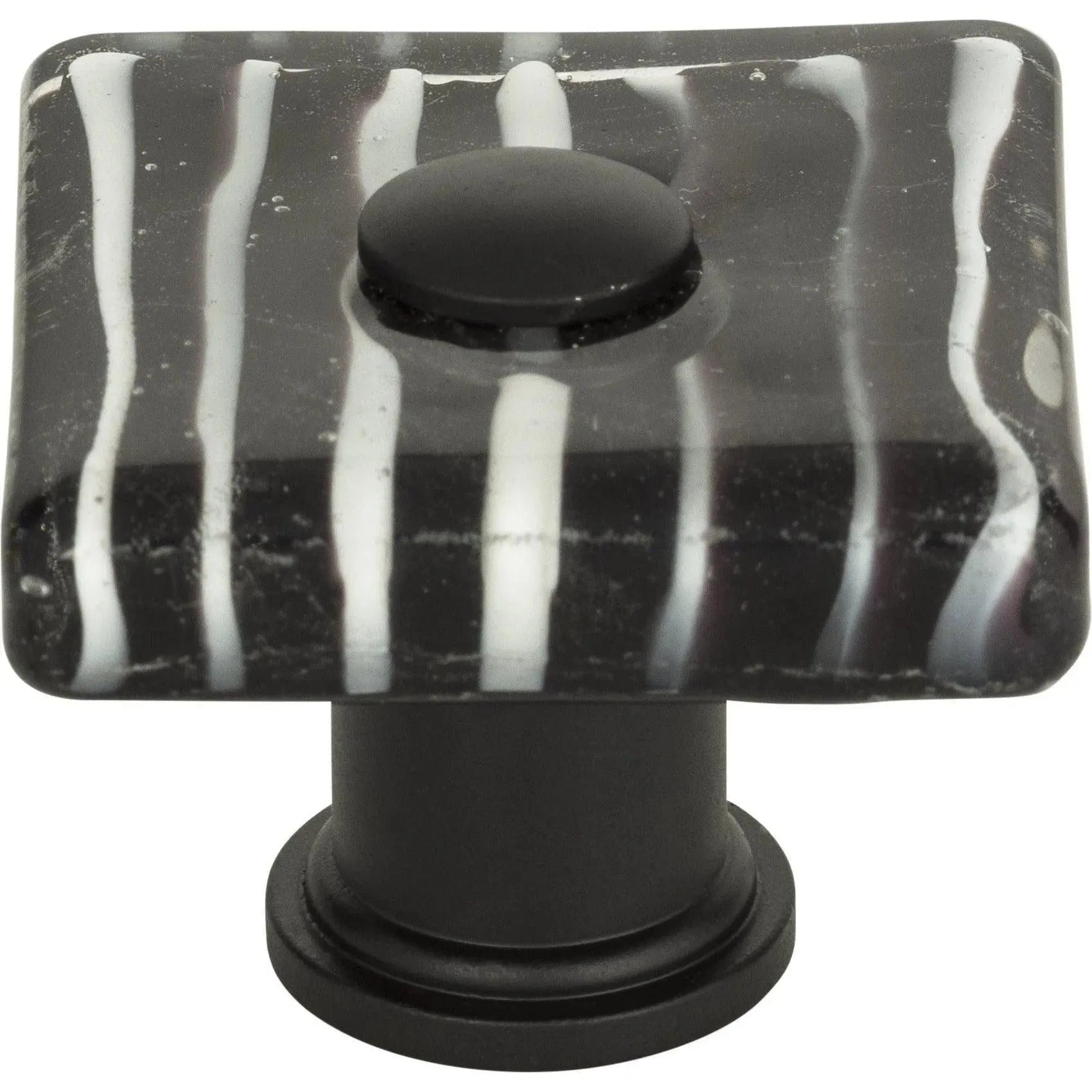 Atlas Homewares - Zebra Glass Square Knob - 3223-BL | Montreal Lighting & Hardware